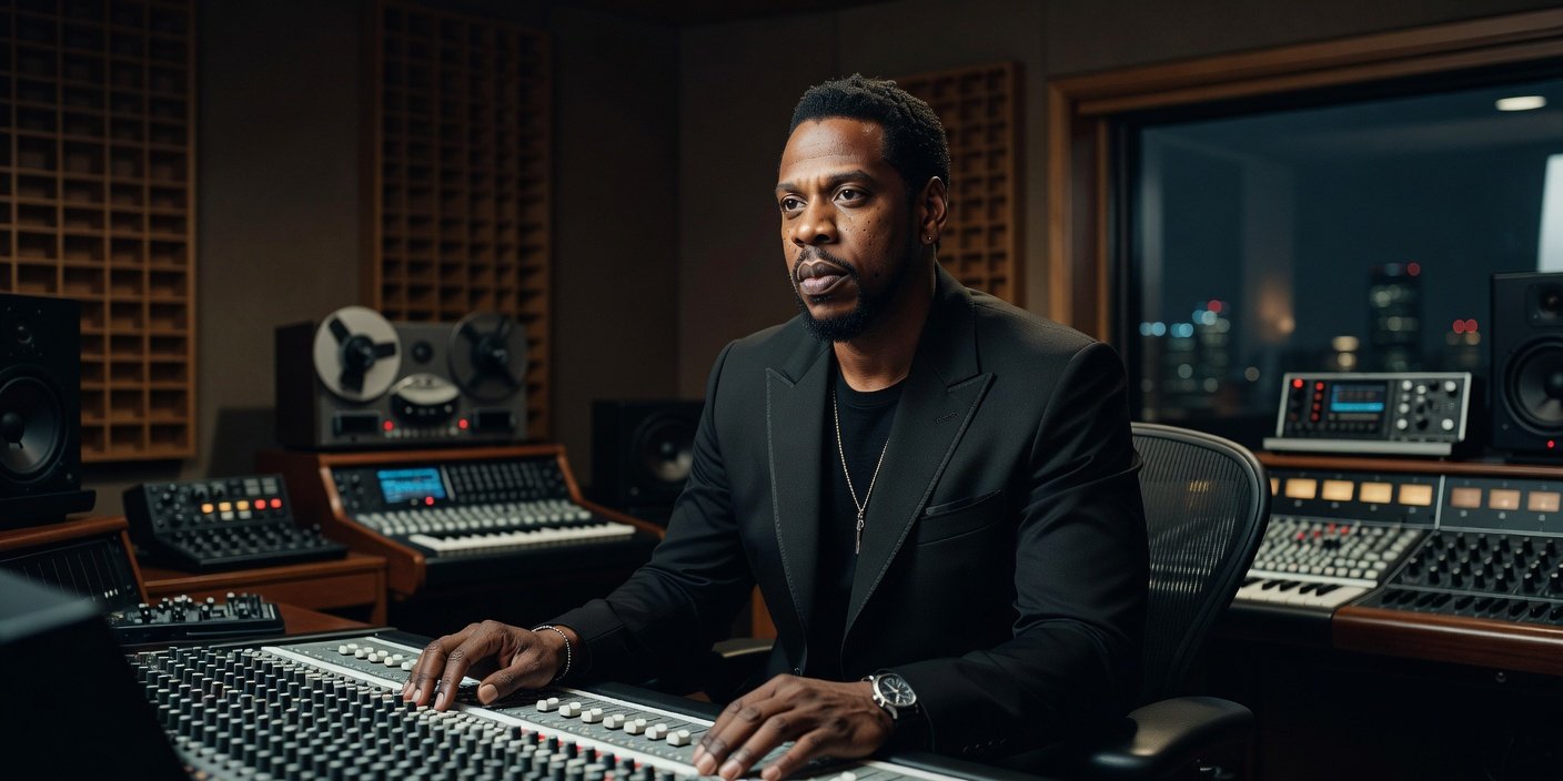 Jay-Z, music mogul and rapper, offering insights on the Kendrick Lamar-Drake feud and the evolution of hip-hop battles.