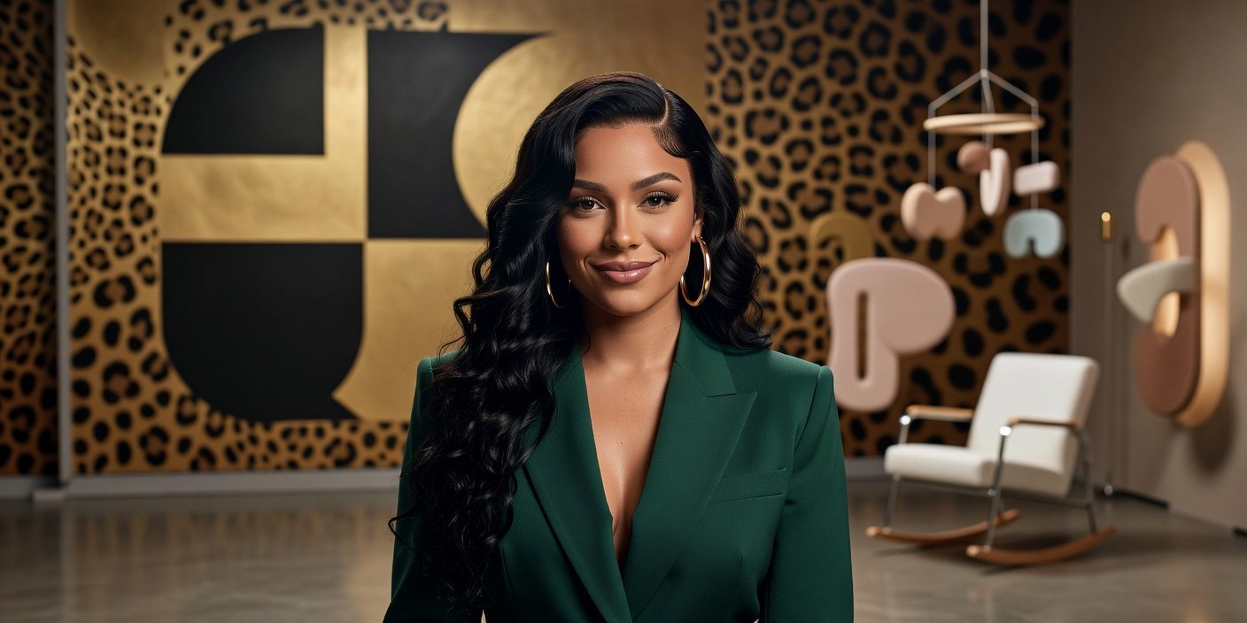 Professional editorial portrait of Latto announcing her pregnancy and new album 'Big Mama' in 2026.